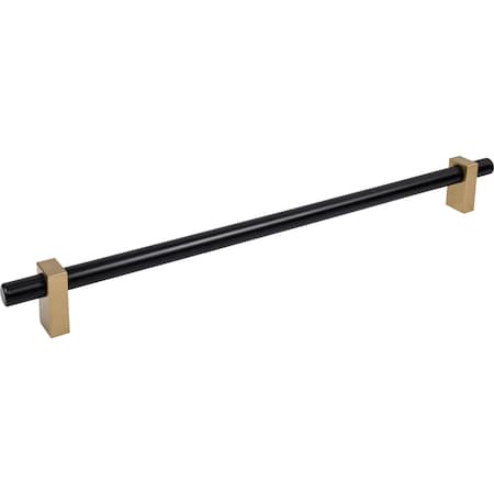Jeffrey Alexander 18In. Center-To-Center Matte Black W/ Satin Bronze Larkin Appliance Pull 478-18MBSBZ